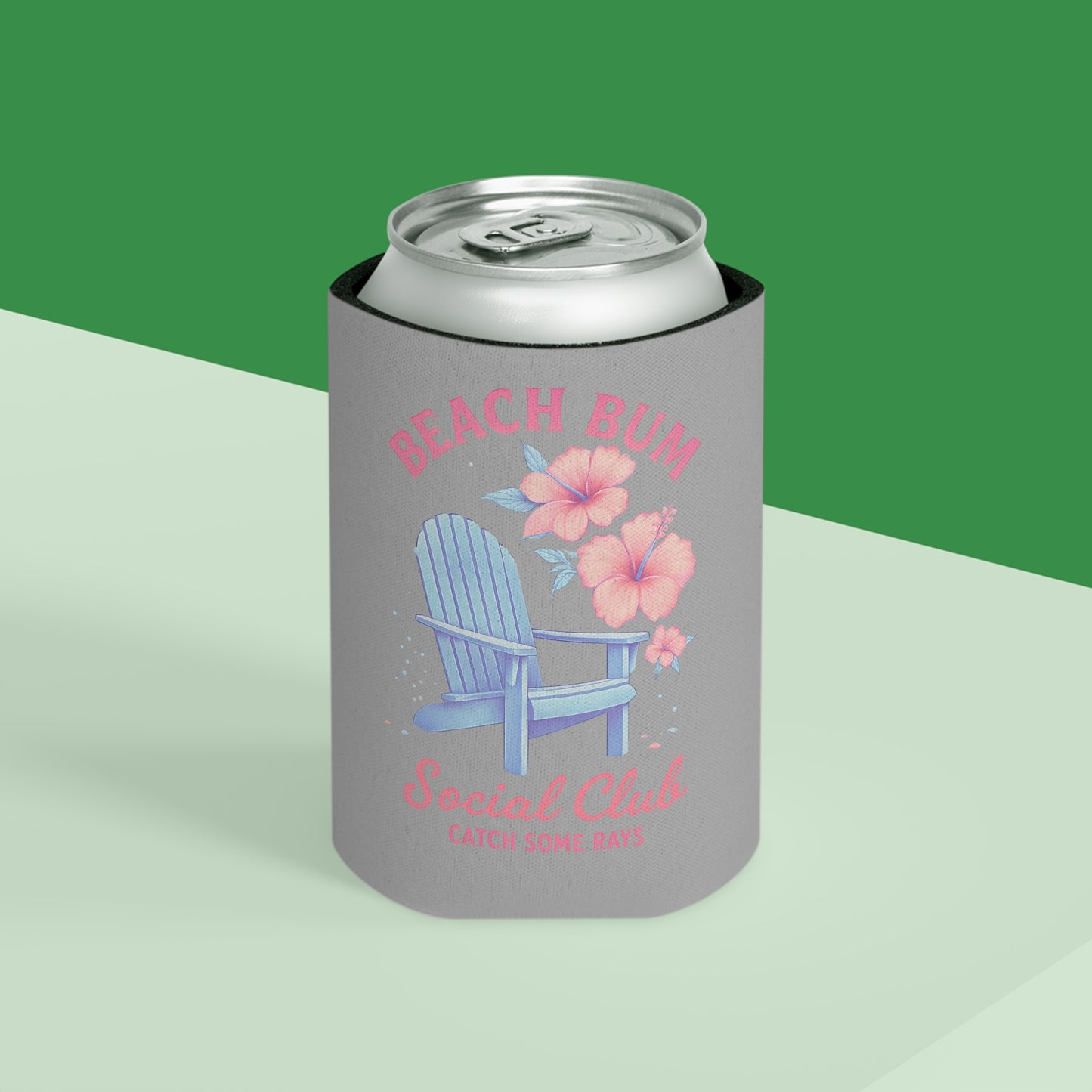 Beach Bum Can Cooler - Summer Vibes, Social Gatherings, Pool Parties, Beach Days, Gift for Friends