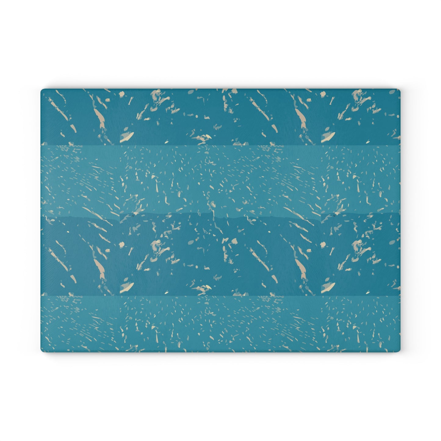 Teal Marble Stripes Glass Cutting Board — Decorative Kitchen Chopping Board