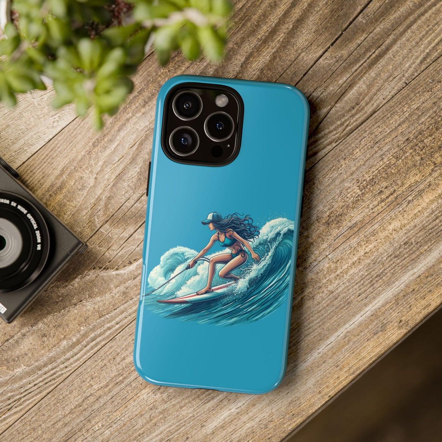 Surfing Phone Case, Coastal Vibes Phone Cover, Tough Cases for Beach Lovers, Ocean Art Phone Accessories, Summer Gift Idea