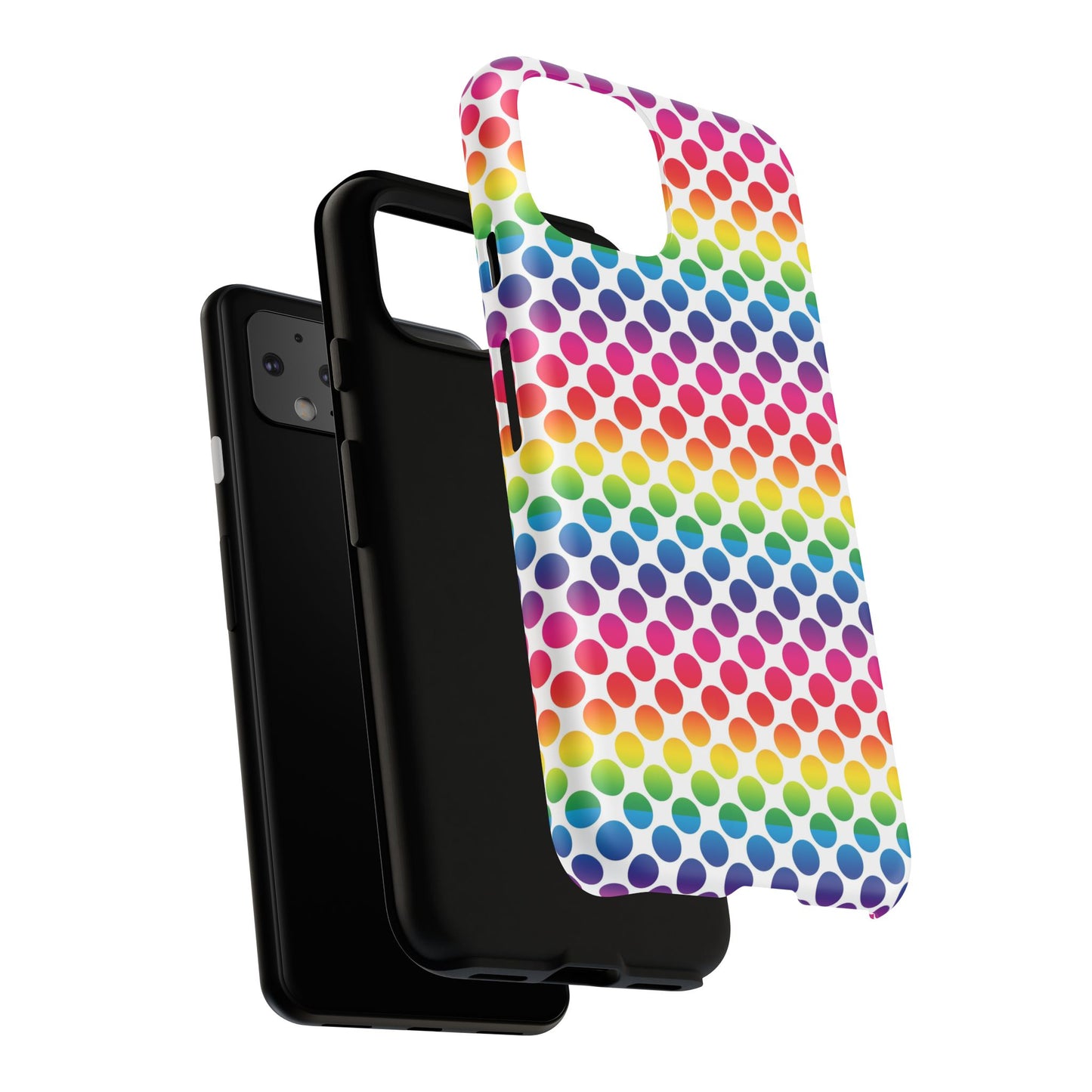 Rainbow Dot Phone Case, Colorful Phone Cover, Fun Phone Accessory, Gift for Friends, Trendy Mobile Case