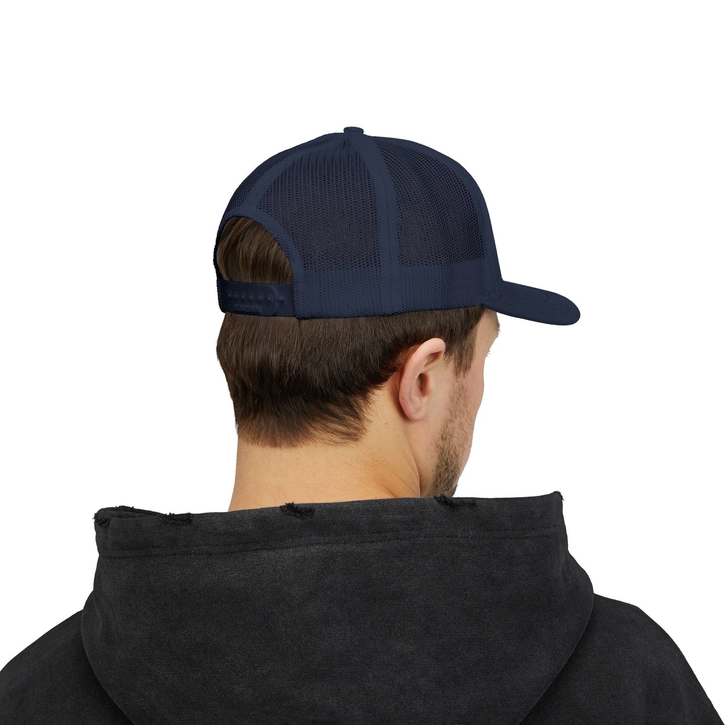 Don’t Look Back Snapback Trucker Cap — Retro Rainbow Embroidered Hat