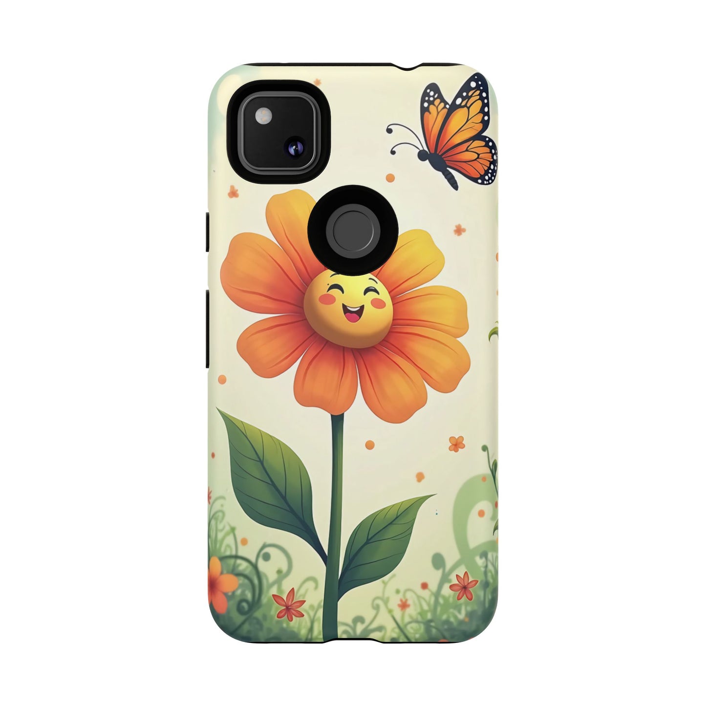 Floral Phone Case with Butterfly Design, Cute Flower Phone Cover for Nature Lovers, Eco-Friendly Gift, Spring Vibes, Birthday Present
