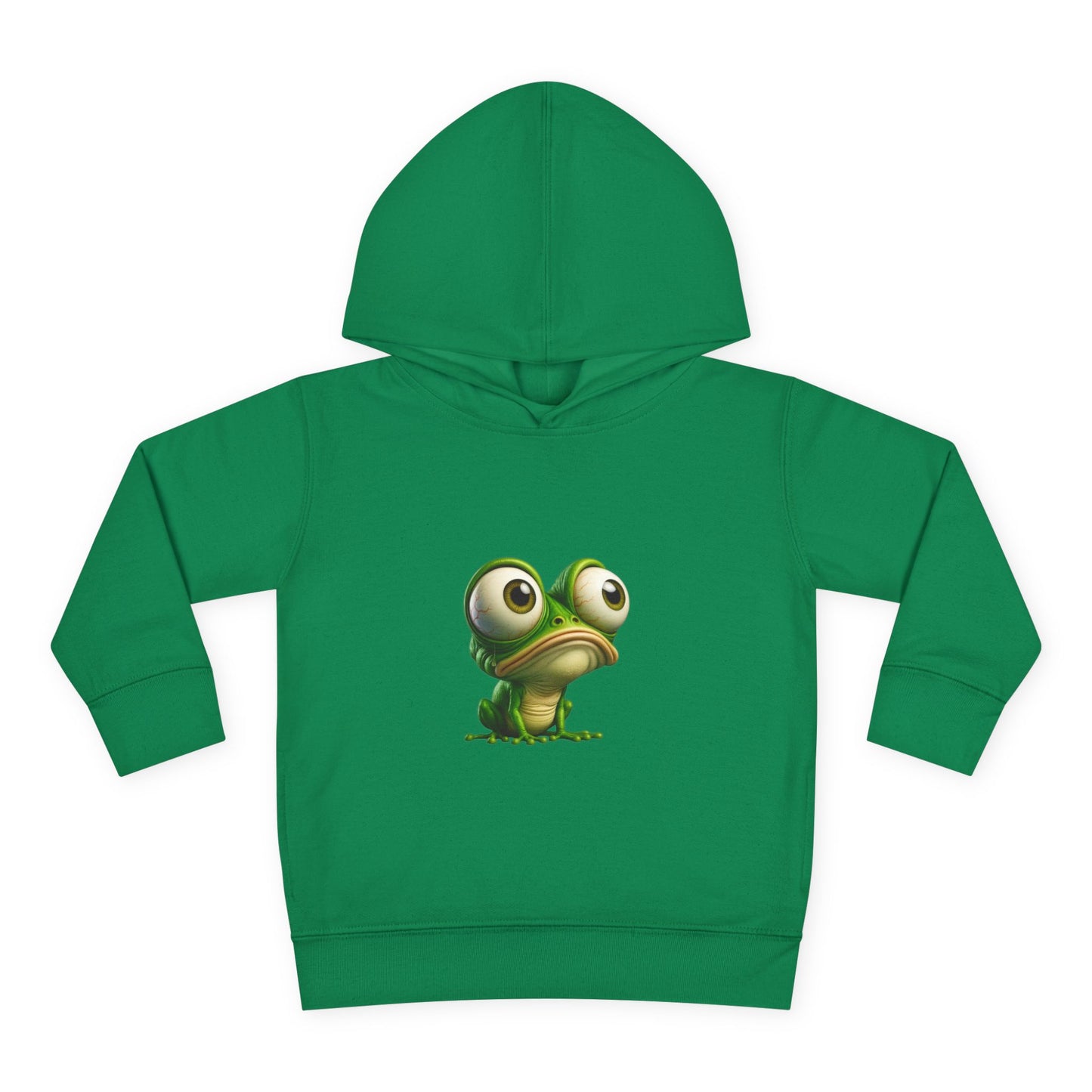 Whimsical Toddler Frog Pullover Hoodie, Cute Kids Fleece Sweater, Playful Toddler Clothing, Children's Gift, Animal Lover Apparel