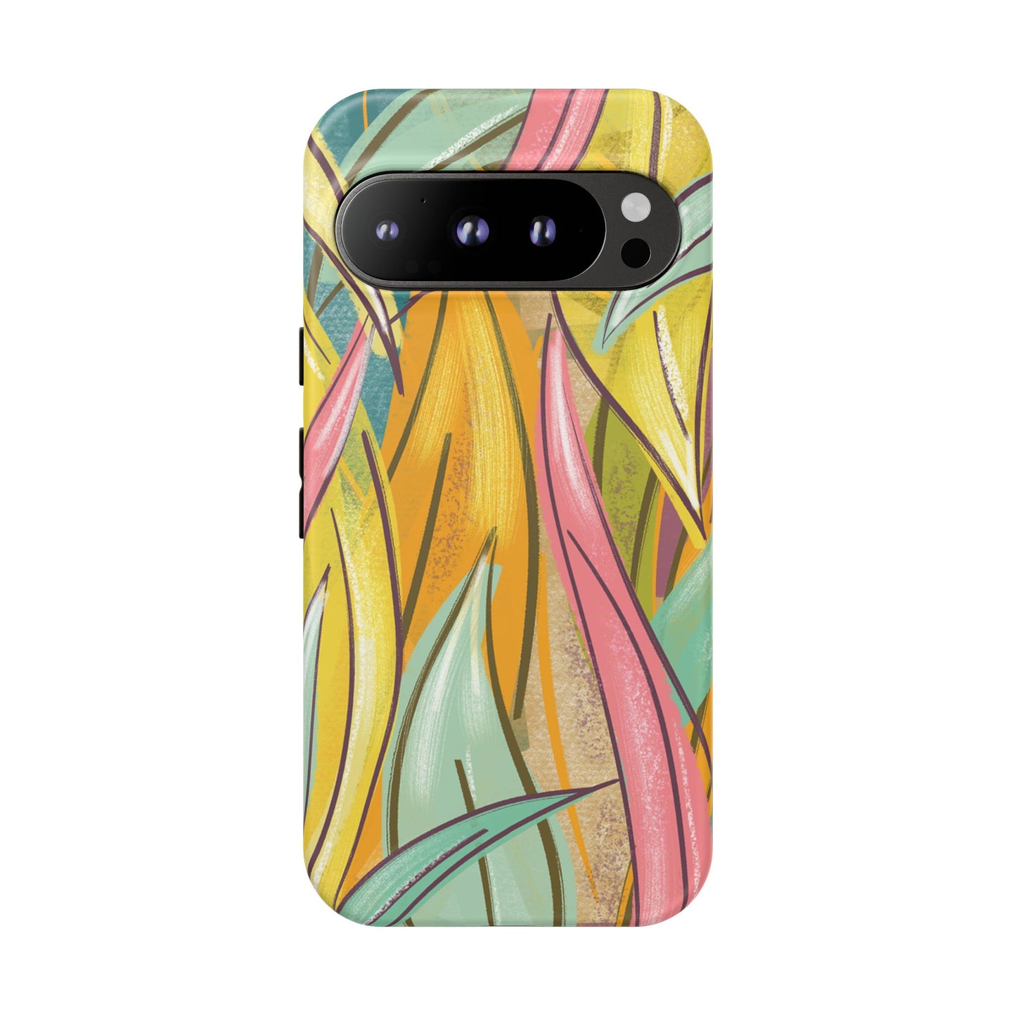 Vibrant Phone Case with Colorful Leaf Design, Tough Cases for Nature Lovers, Eco-Friendly Gift, Summer Vibes, Floral Phone Cover