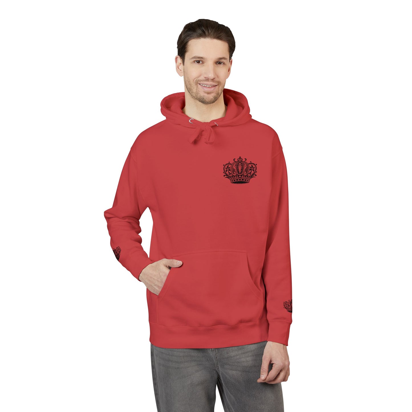 Crown Floral Unisex Fleece Hoodie | Cozy Streetwear, Perfect Gift for Him & Her, Autumn Fashion, Casual Wear, Trendy Outfit