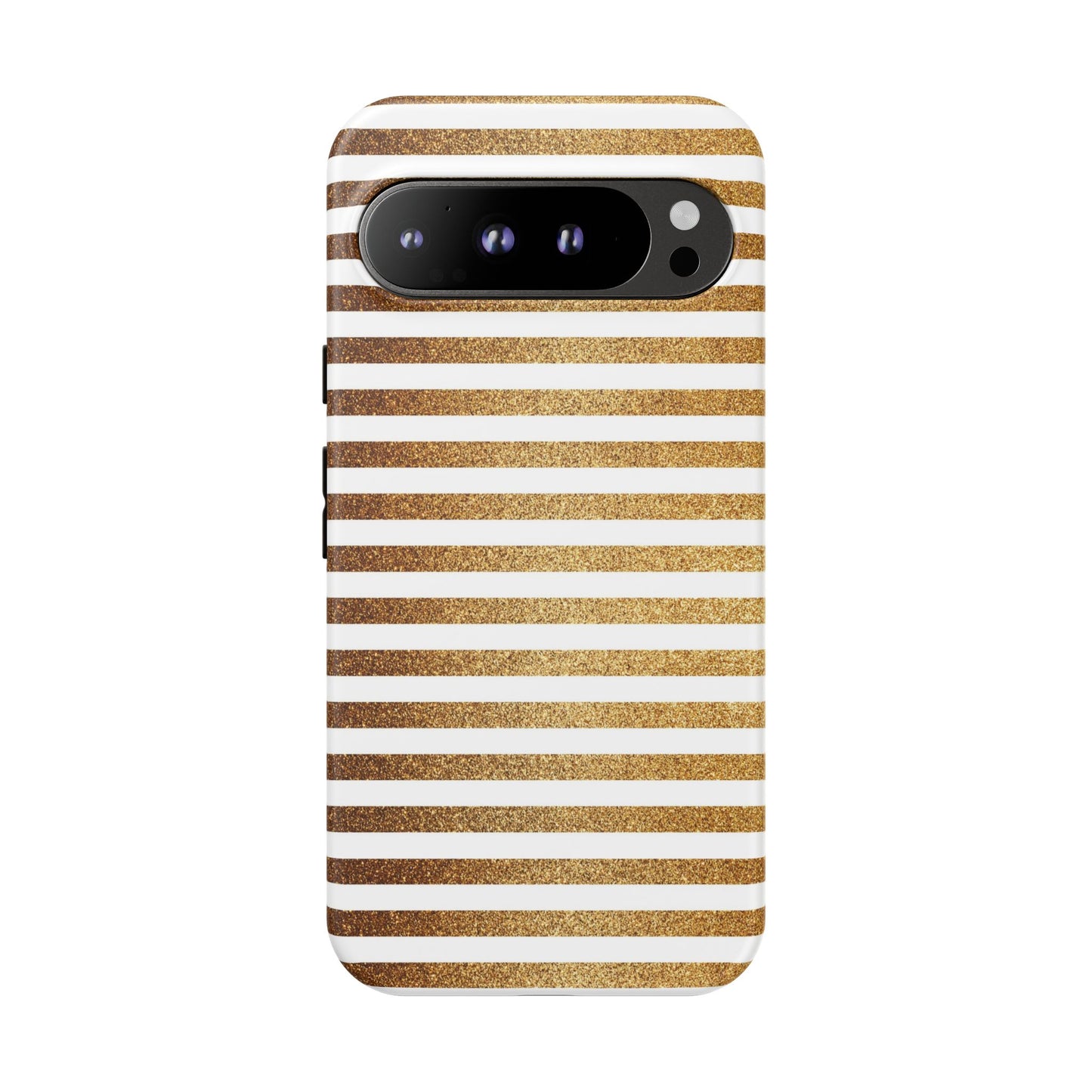 Glamorous Gold Striped Phone Case | Tough Cases, Stylish Phone Cover, Chic Accessories, Gift for Her, Fashionable Tech