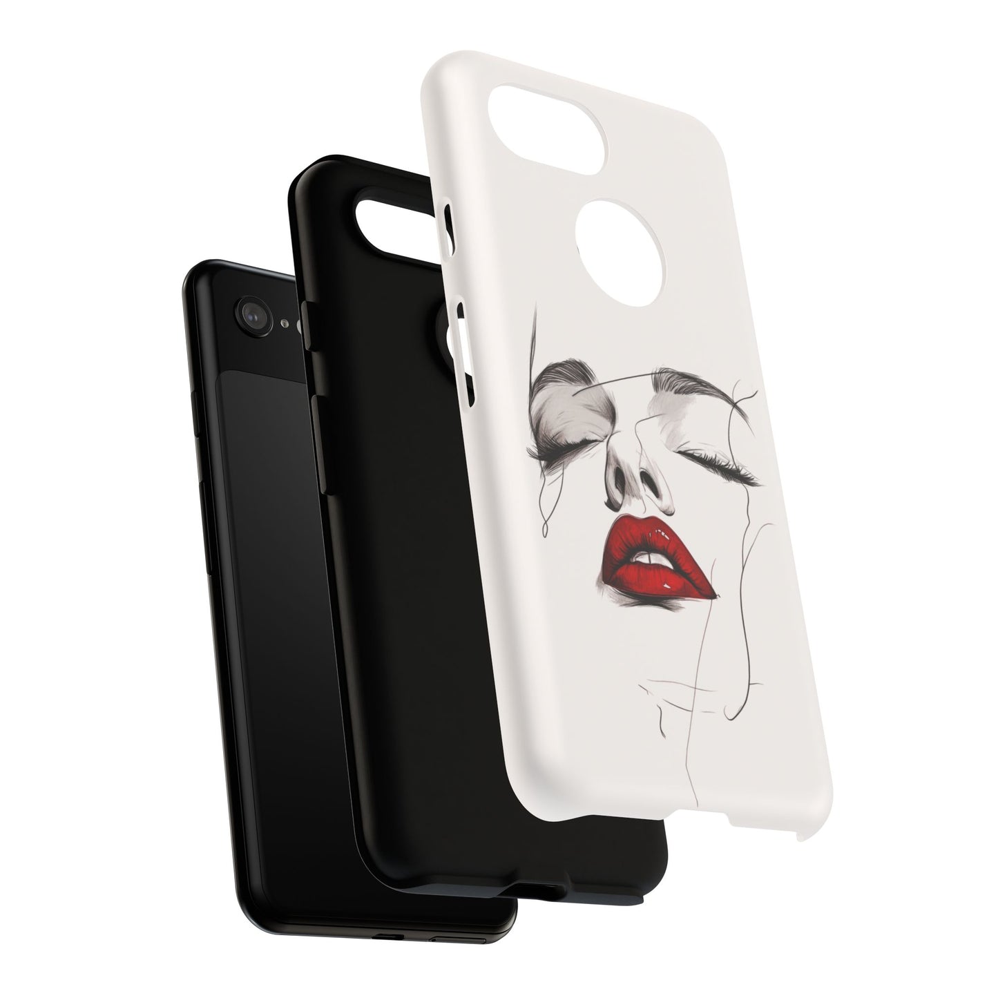 Stylish Phone Case with Artistic Lip Design, Femme Tech Accessory, Trendy Device Cover, Gift for Her, Unique Phone Accessories