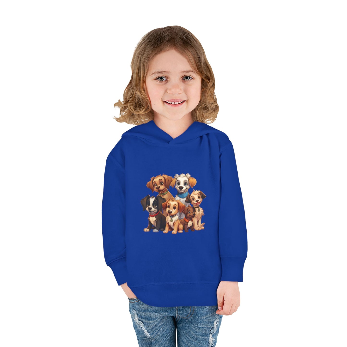 Adorable Puppy Print Toddler Hoodie, Cute Kids Fleece Pullover, Dog Lover Gift, Warm Hoodie for Boys & Girls, Pet Themed Clothes