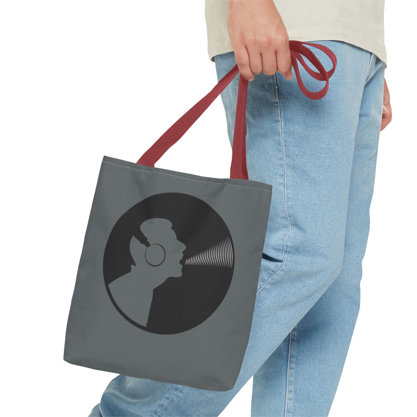 Music Lover's Tote Bag, Stylish Bag for Vinyl Enthusiasts, Gift for Music Lovers, Unique Shopping Tote, Record Player Accessory