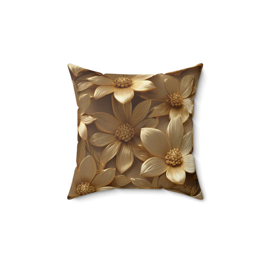 Elegant Floral Square Pillow for Cozy Home Decor, Boho Accent Pillow