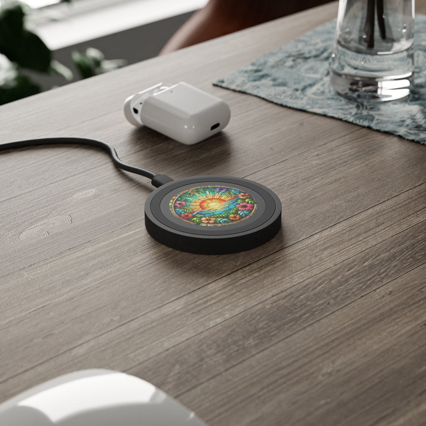 Quake Wireless Charging Pad  - Sunrise Stained Glass
