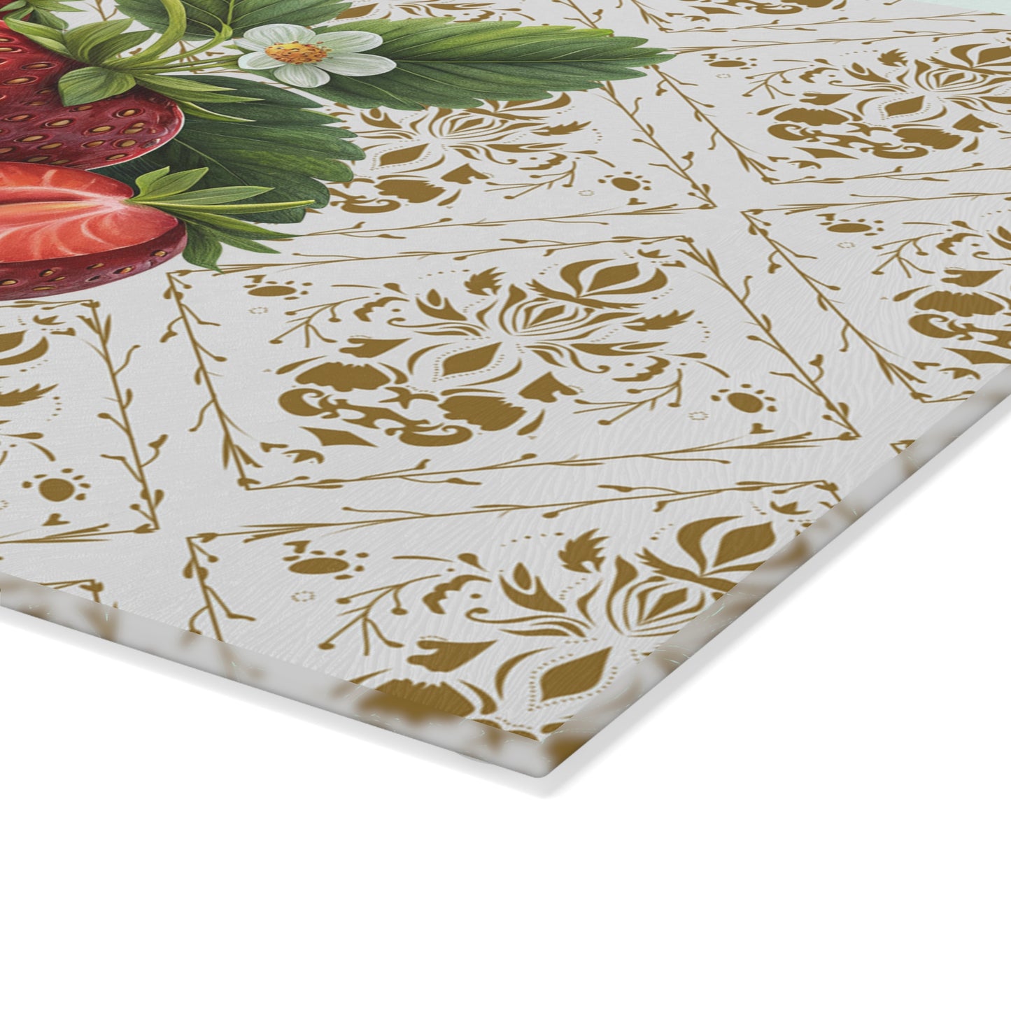 Charming Strawberry Glass Cutting Board - Perfect for Kitchens, Gifts