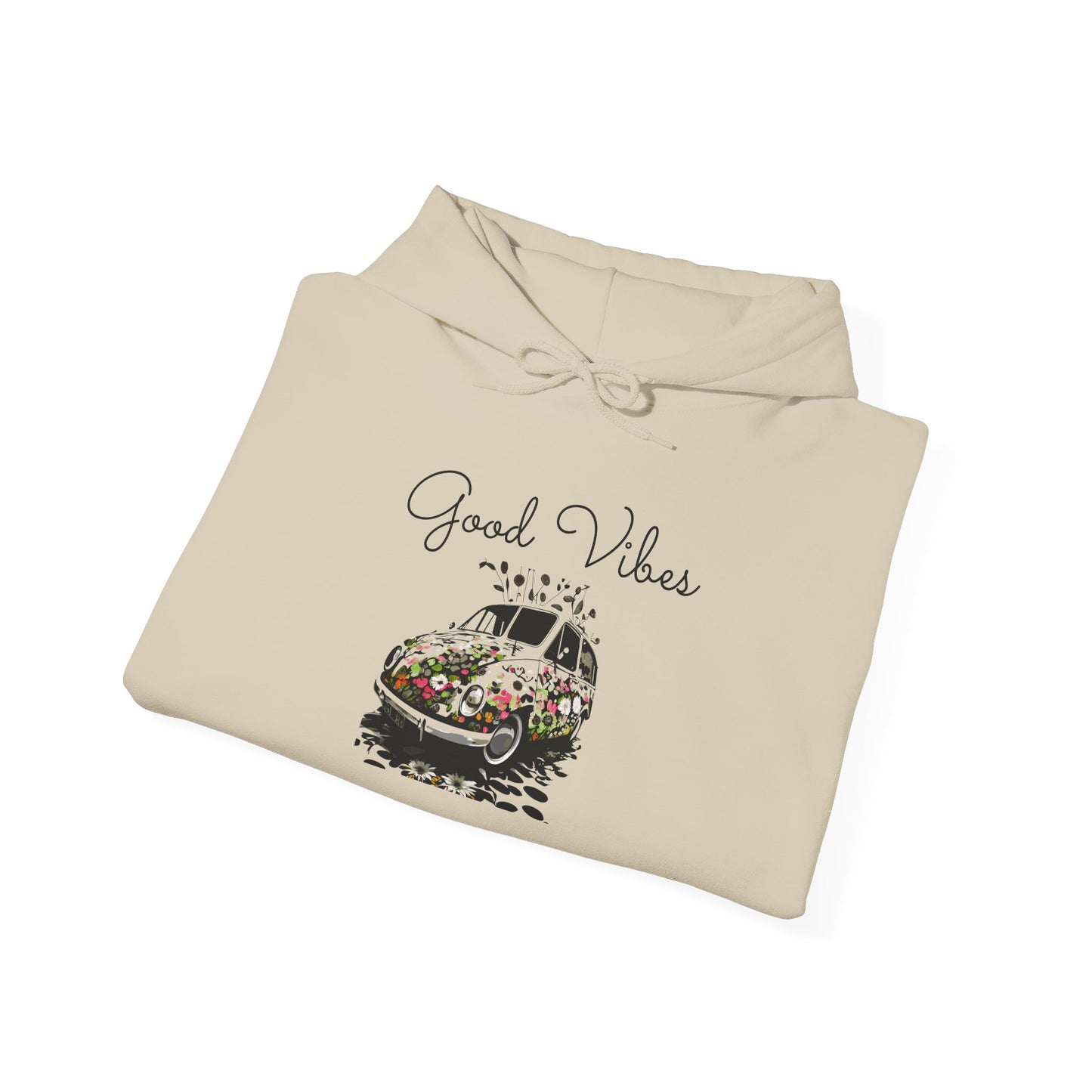 Good Vibes Hooded Sweatshirt - Unisex Heavy Blend, Cozy Gift for Friends, Casual Wear, Summer Outings, Beach Days, Chill Vibes