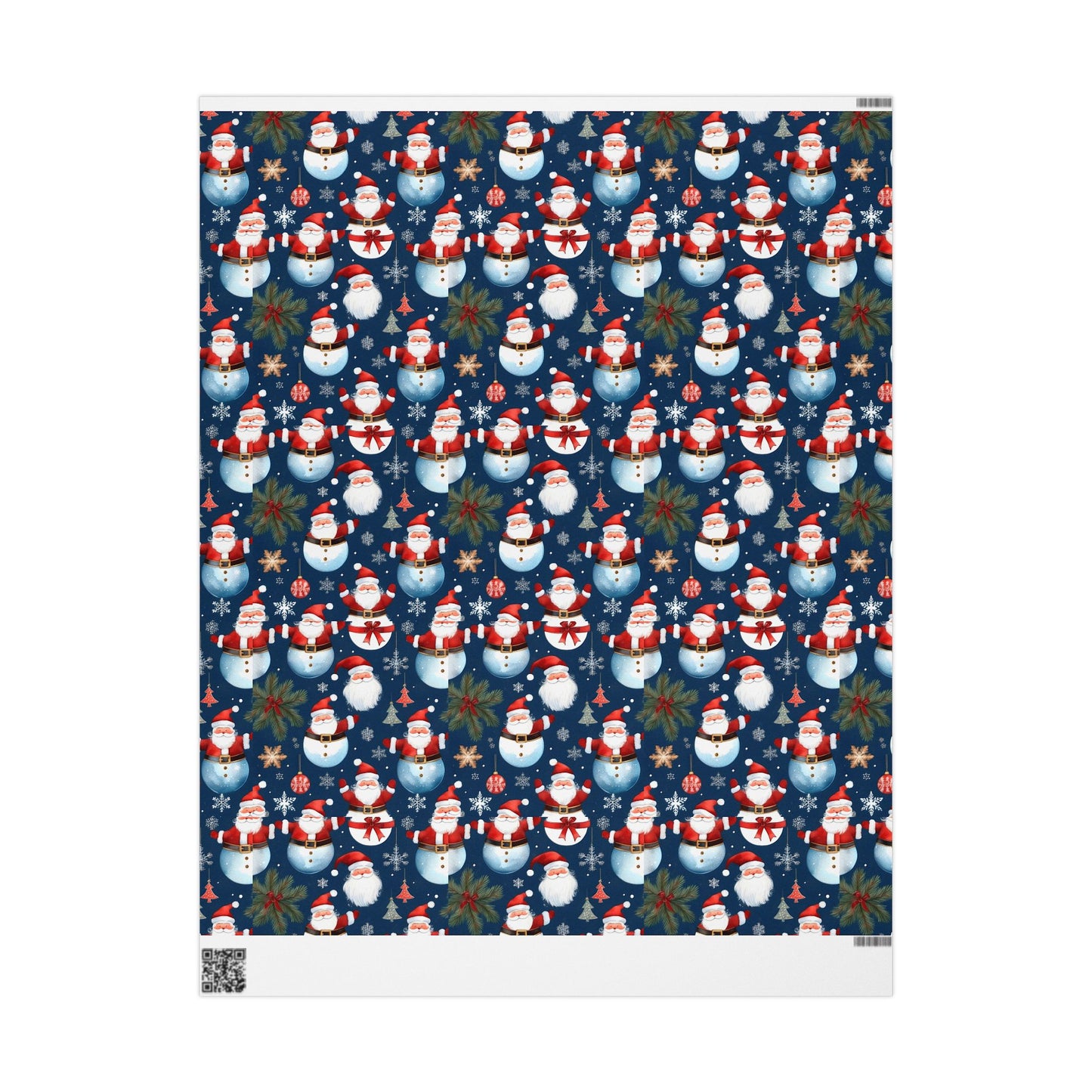 Christmas Snowman & Santa Wrapping Paper Roll — Festive Holiday Gift Wrap