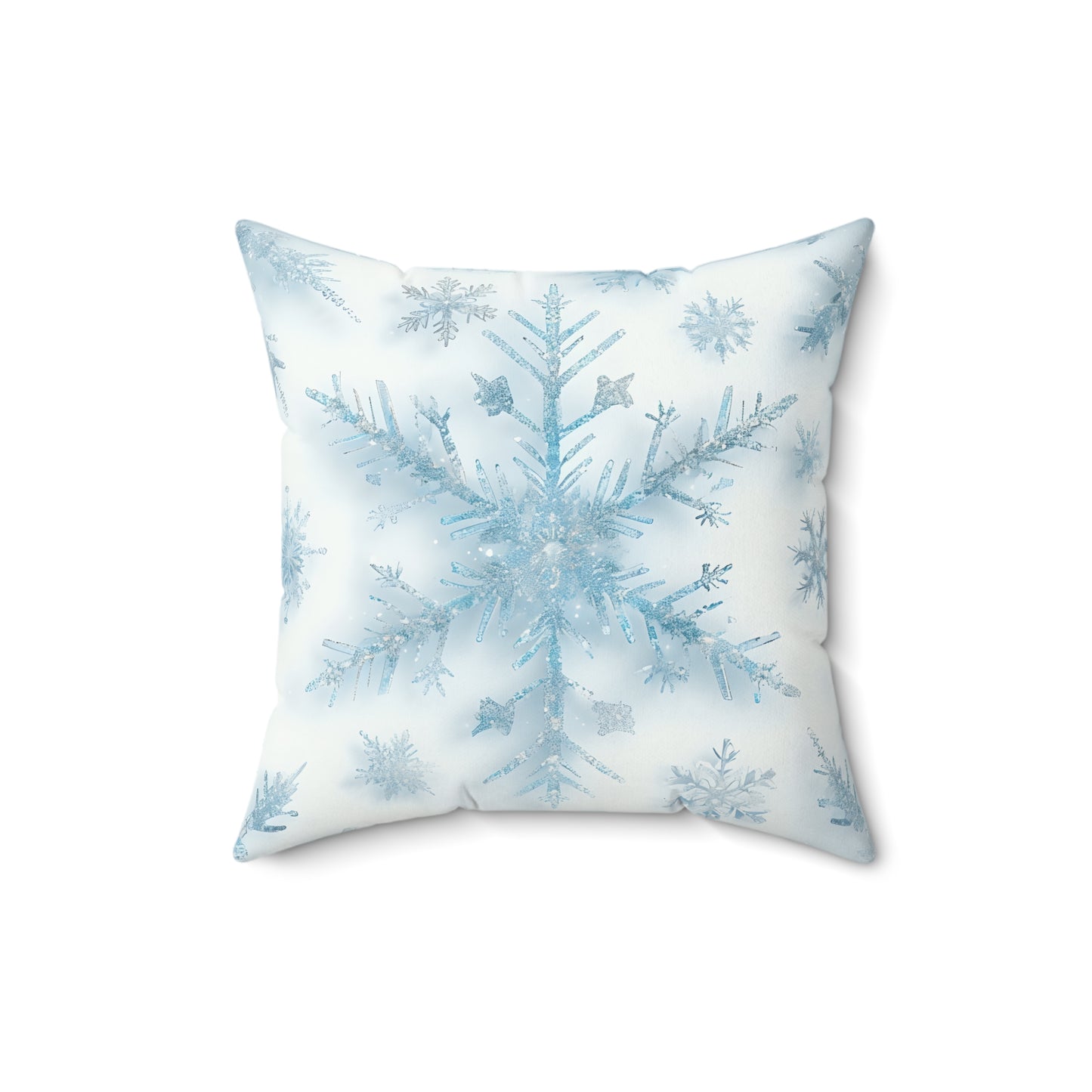 Winter Snowflake Faux Suede Pillow, Cozy Home Decor, Winter Decoration, Holiday Gift, Snow Themed Cushion