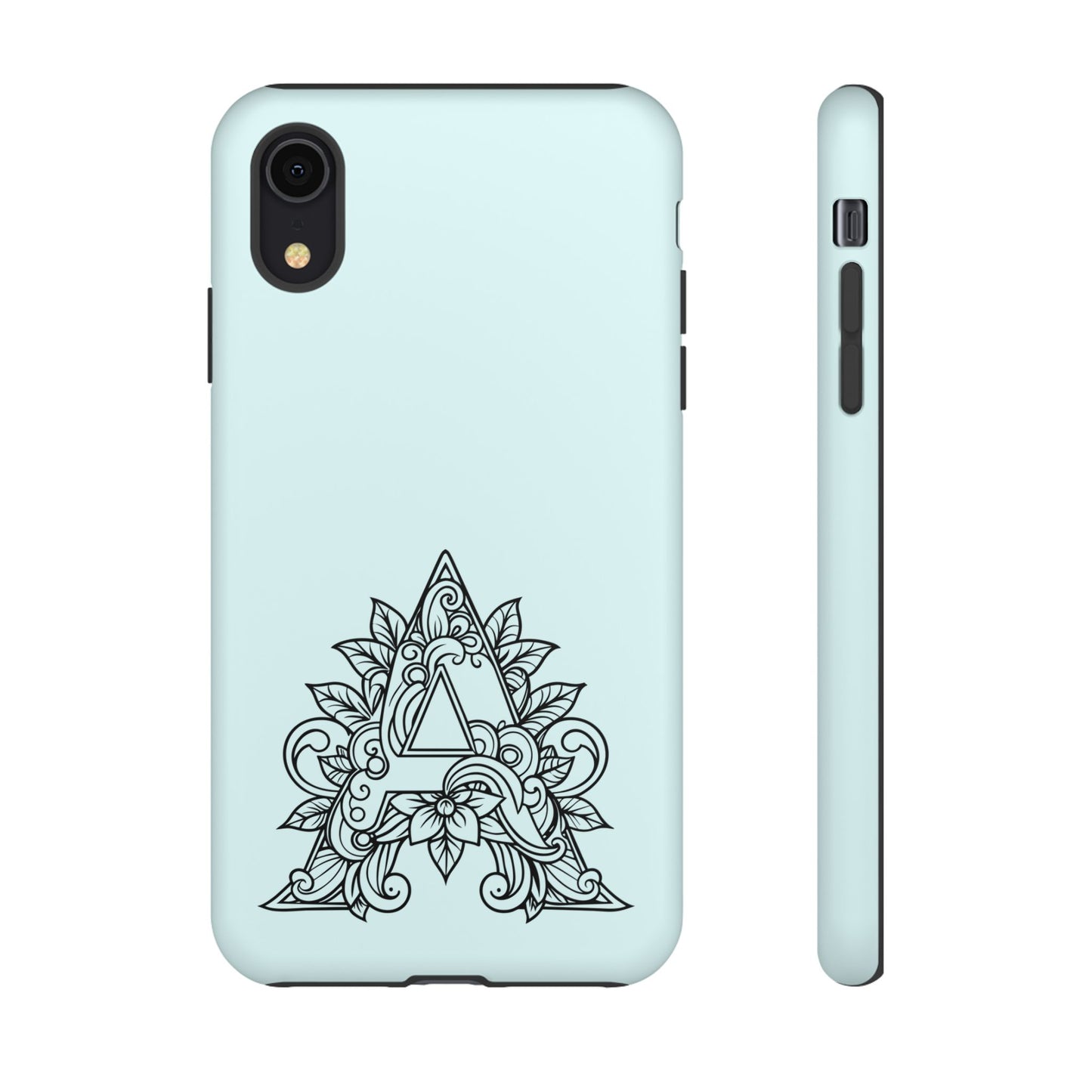 Personalized Tough Phone Case, Floral Monogram Cell Phone Cover, Custom Protective Case, Unique Gift, Birthday, Graduation