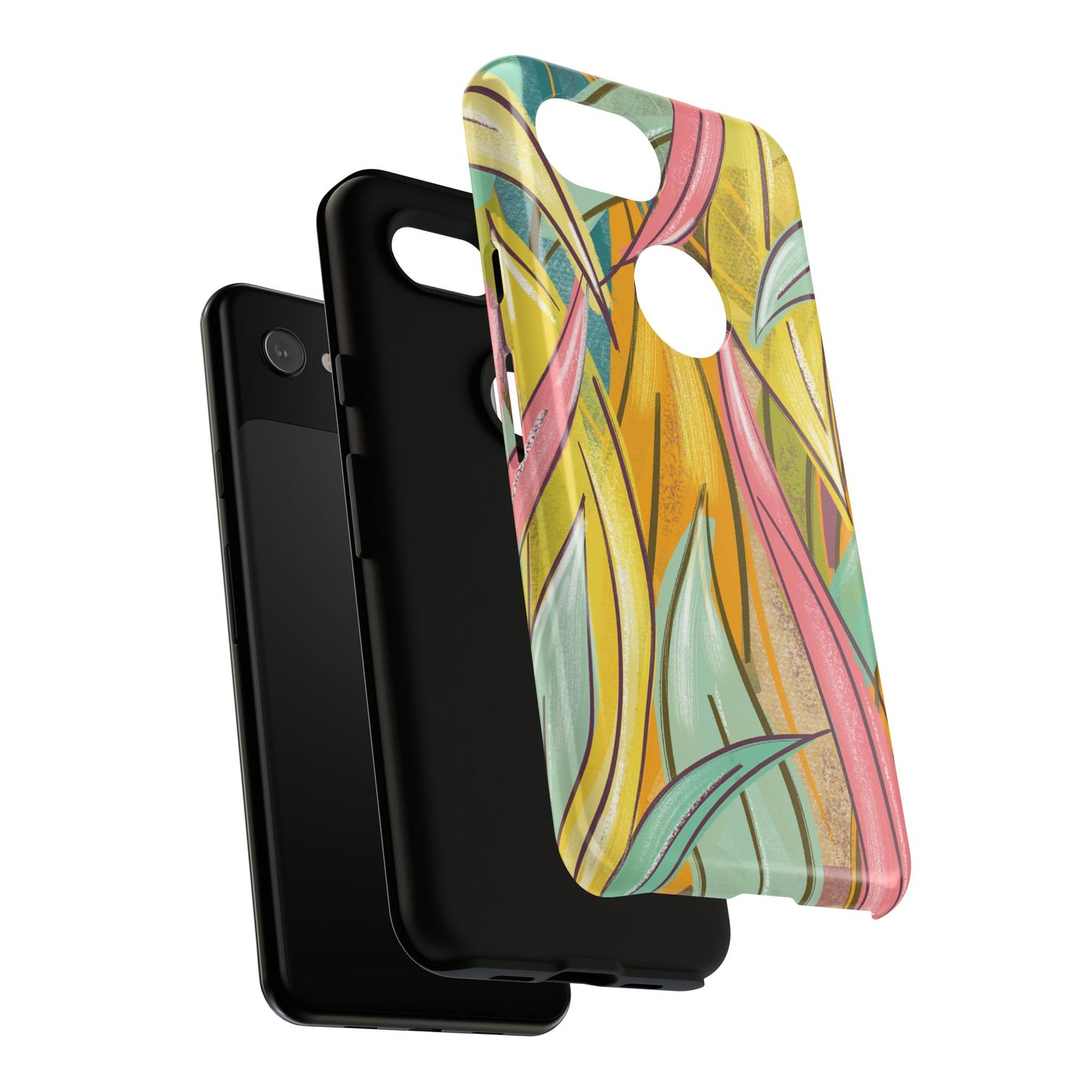 Vibrant Phone Case with Colorful Leaf Design, Tough Cases for Nature Lovers, Eco-Friendly Gift, Summer Vibes, Floral Phone Cover