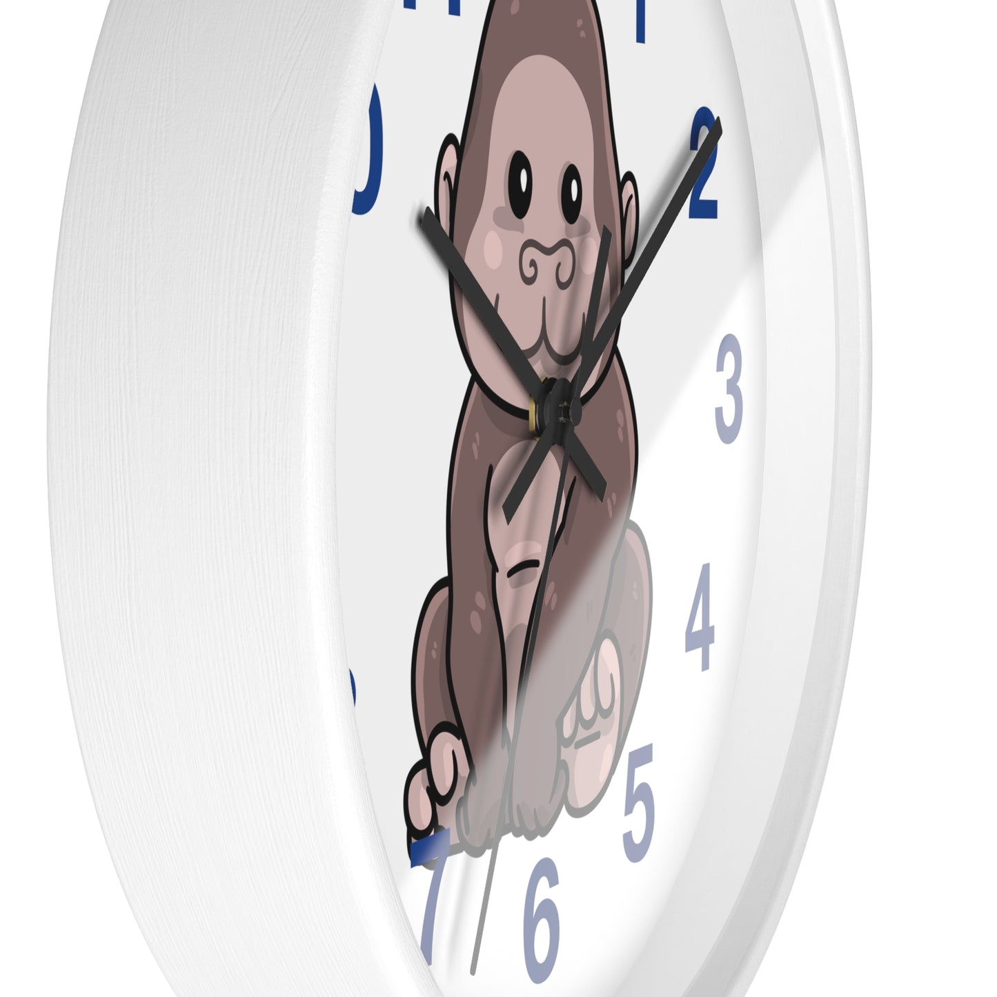 Cute Gorilla Wall Clock - Kid's Room Decor, Playroom Wall Art
