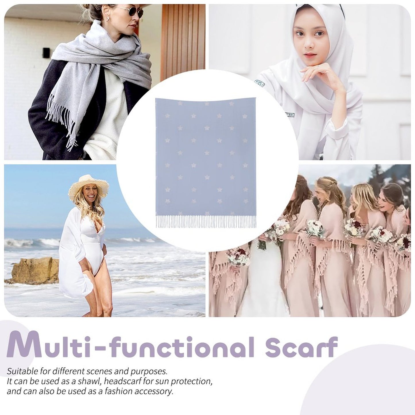 Cashmere-like Tassel Scarf