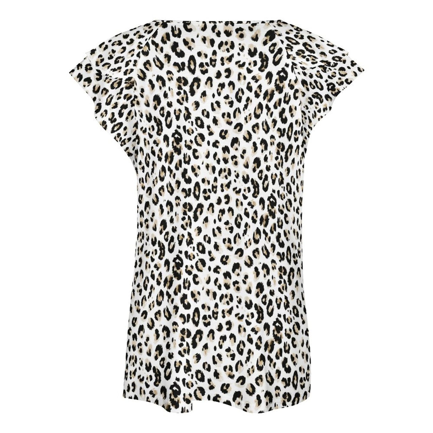 Cooling Polyester Ruffle V-Neck T-Shirt