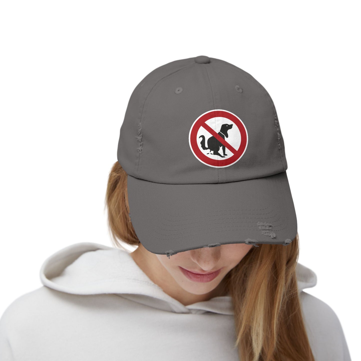 Unisex Distressed Cap with No Dogs Allowed Design | Casual Wear, Dog Owners Gift, Trendy Cap for Pet Lovers, Outdoor Style