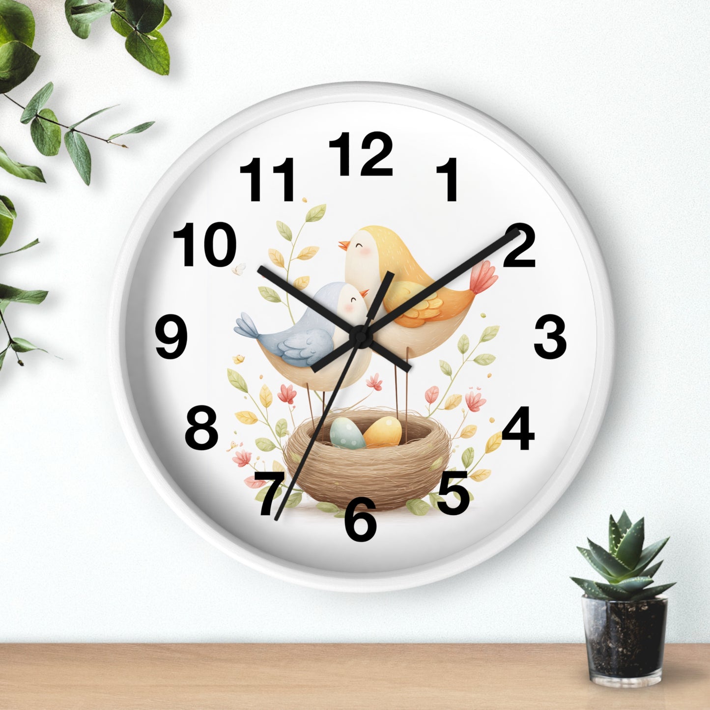 Charming Bird Nest Wall Clock | Nature-Inspired Decor, Gift for Bird Lovers, Home Decoration, Springtime Gift, Unique Wall Art