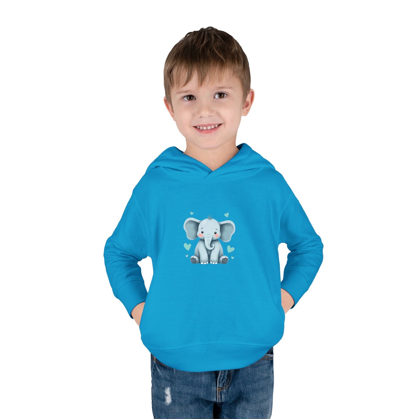 Adorable Elephant Toddler Fleece Hoodie, Kids Pullover, Baby Shower Gift, Birthday Present, Cute Animal Apparel, Cozy Toddler Wear