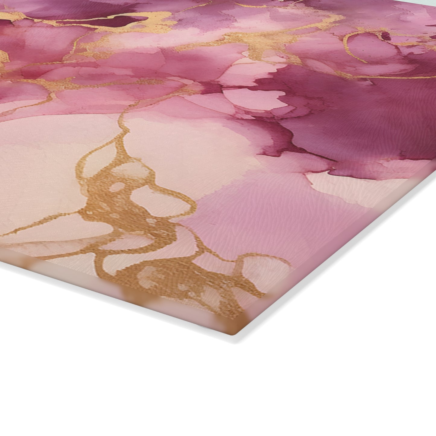 Elegant Pink Marble Glass Cutting Board, Kitchen Decor