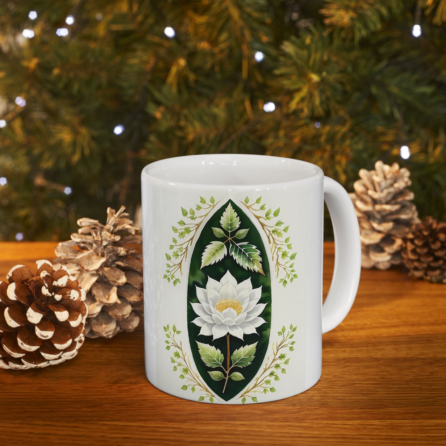 Elegant Floral Ceramic Mug - Perfect for Tea Lovers, Housewarming Gift, Mother's Day, Garden Party, Botanical Decor