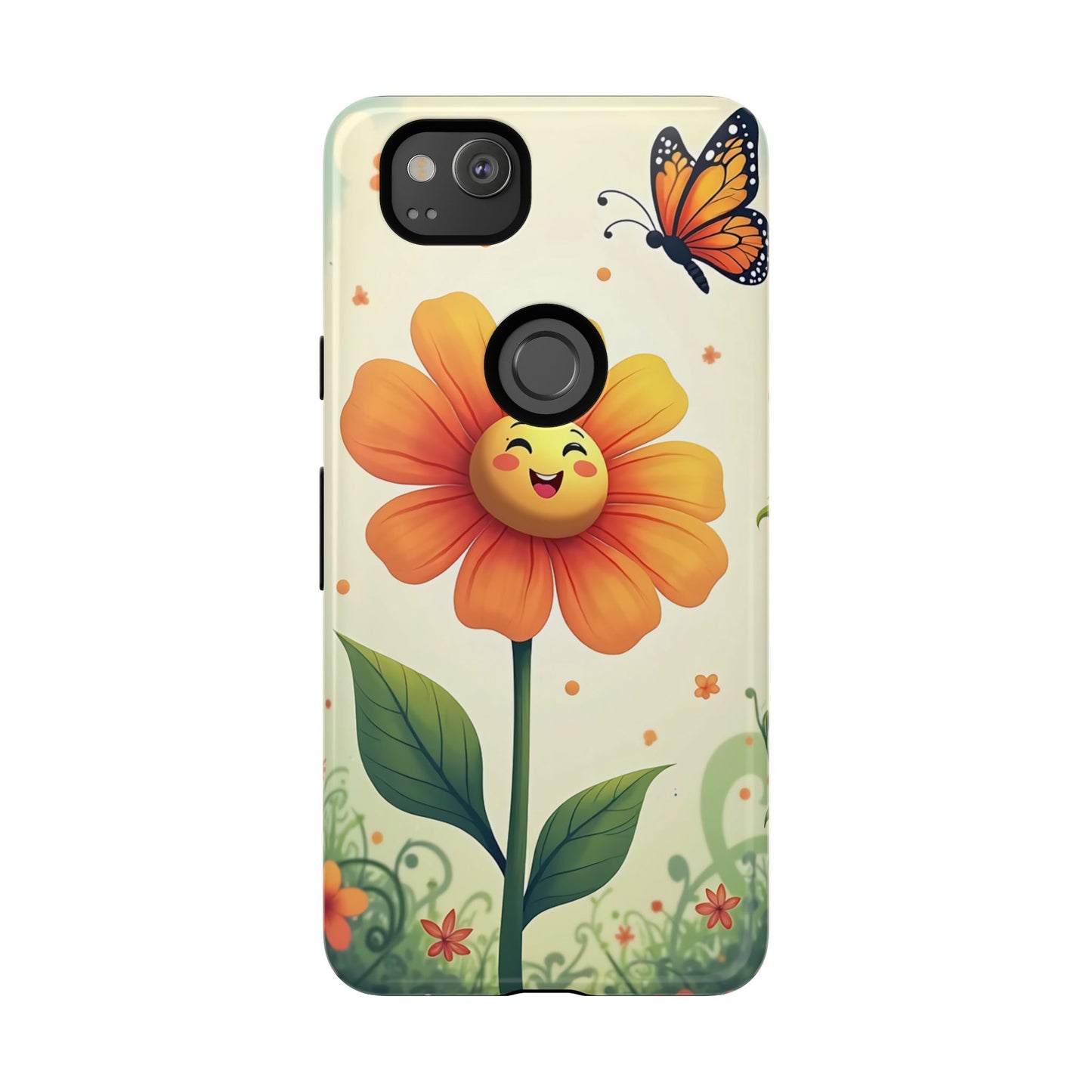 Floral Phone Case with Butterfly Design, Cute Flower Phone Cover for Nature Lovers, Eco-Friendly Gift, Spring Vibes, Birthday Present