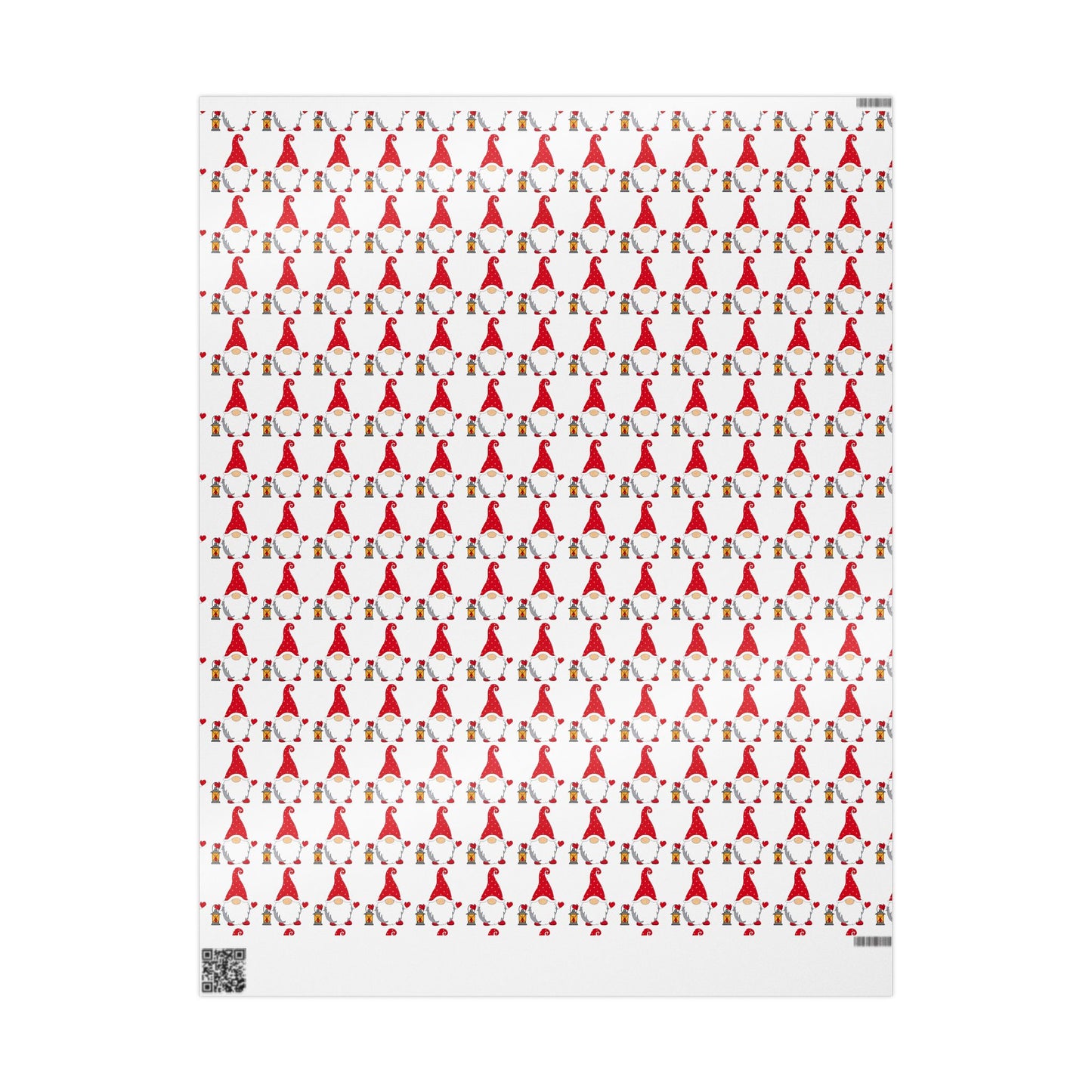 Christmas Gnome Wrapping Paper — Repeating Red Gnome Pattern for Holiday Gift Wrap