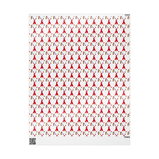 Christmas Gnome Wrapping Paper — Repeating Red Gnome Pattern for Holiday Gift Wrap