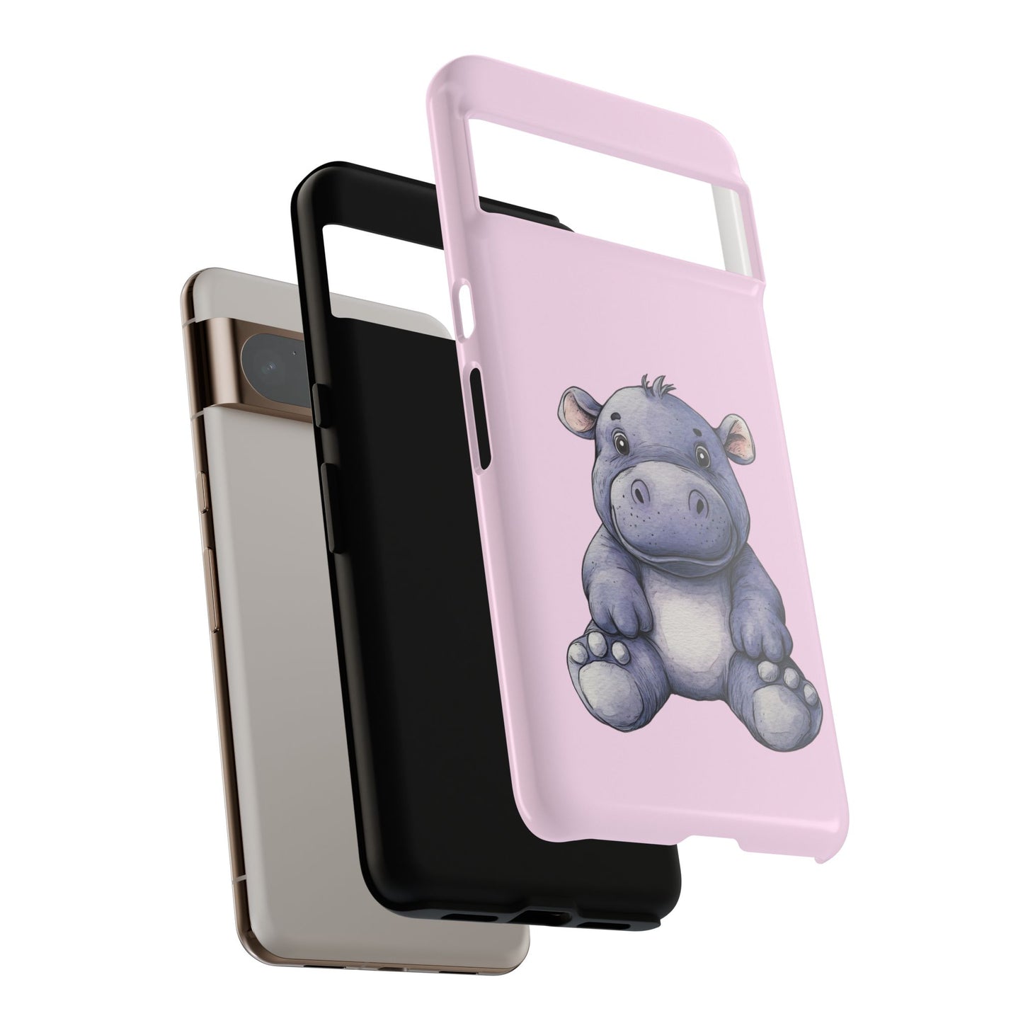 Cute Hippo Phone Case - Tough Cases, Animal Phone Cover, Kawaii Accessories, Gifts for Kids, Unique Tech Gear
