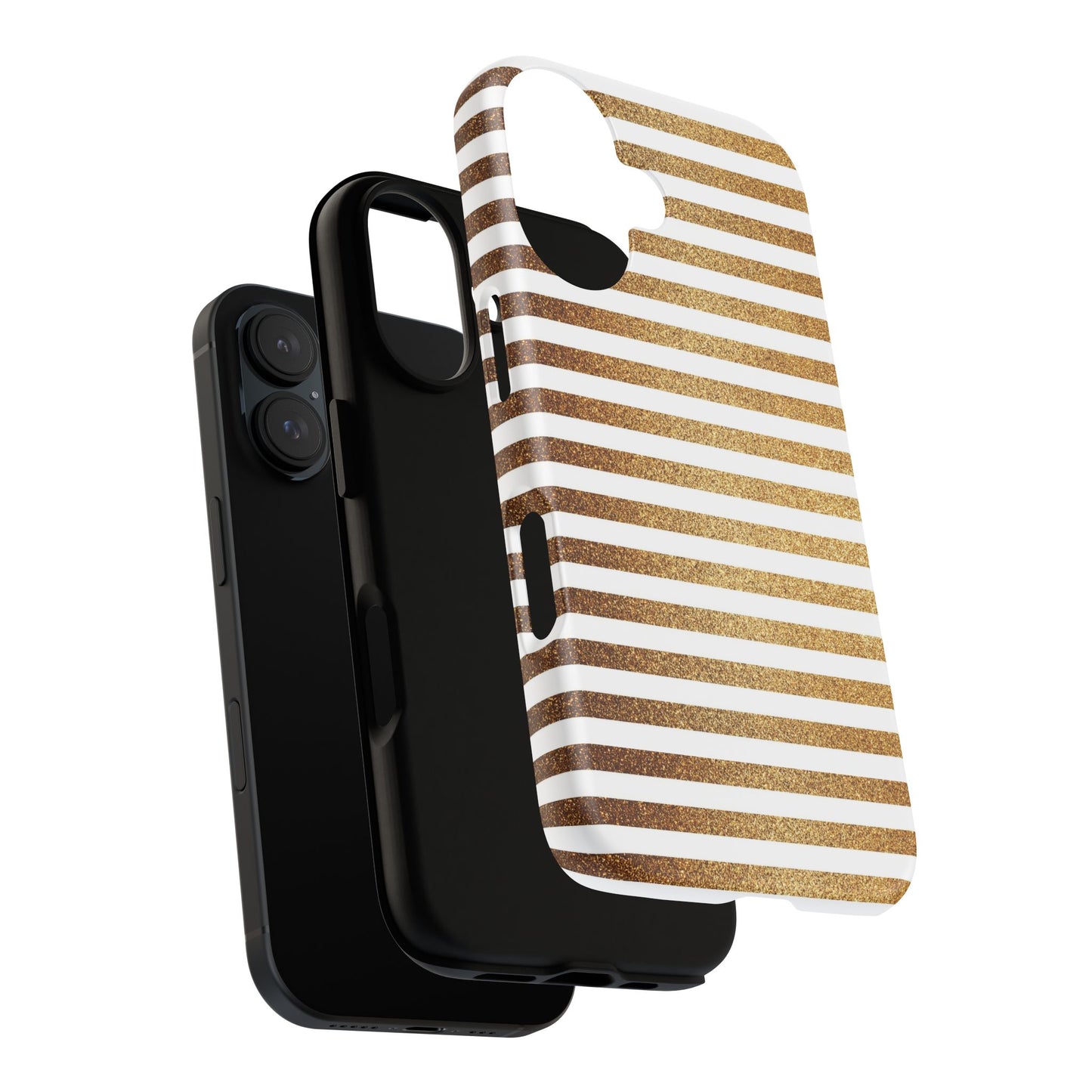 Glamorous Gold Striped Phone Case | Tough Cases, Stylish Phone Cover, Chic Accessories, Gift for Her, Fashionable Tech