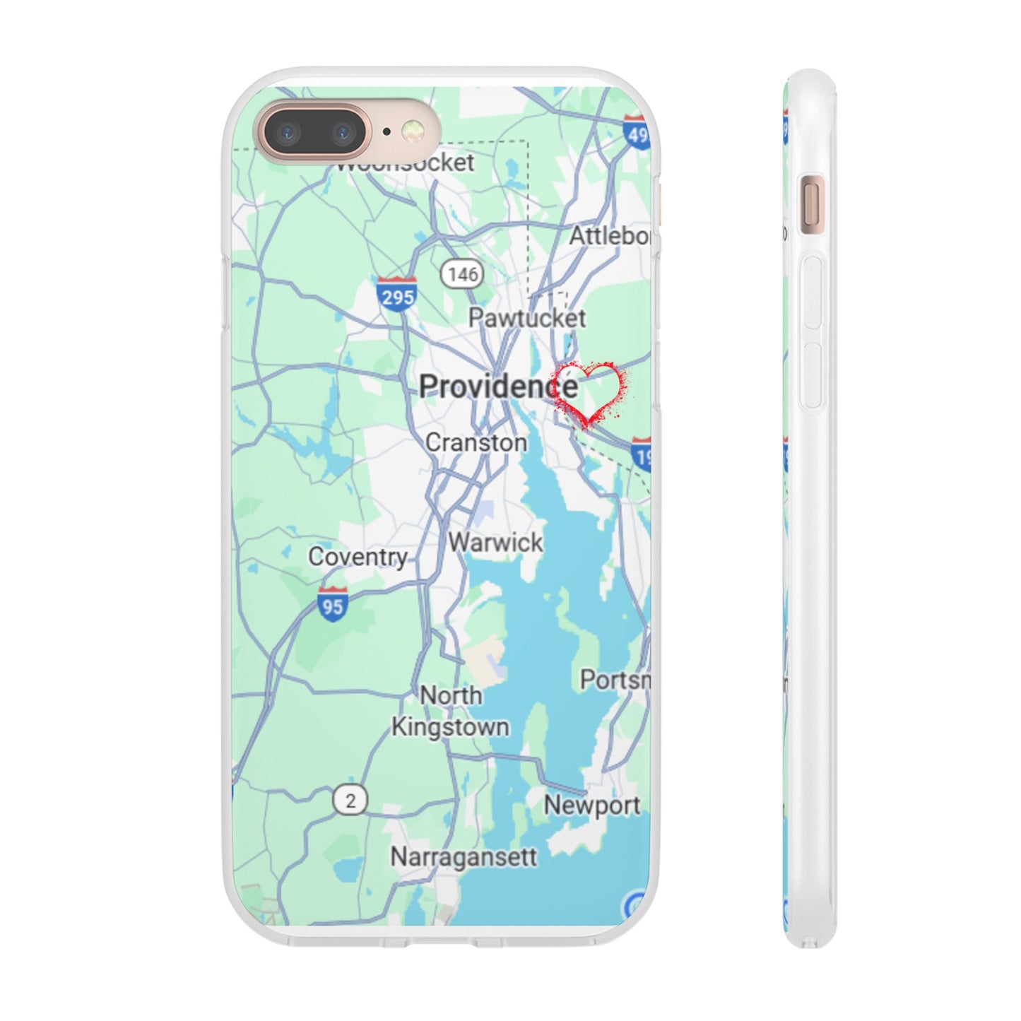 Providence Heart Map Phone Case - Custom Flexible Smartphone Protector, Gift for Her, Map Lover's Accessory, Personalized Case, Travel [...]