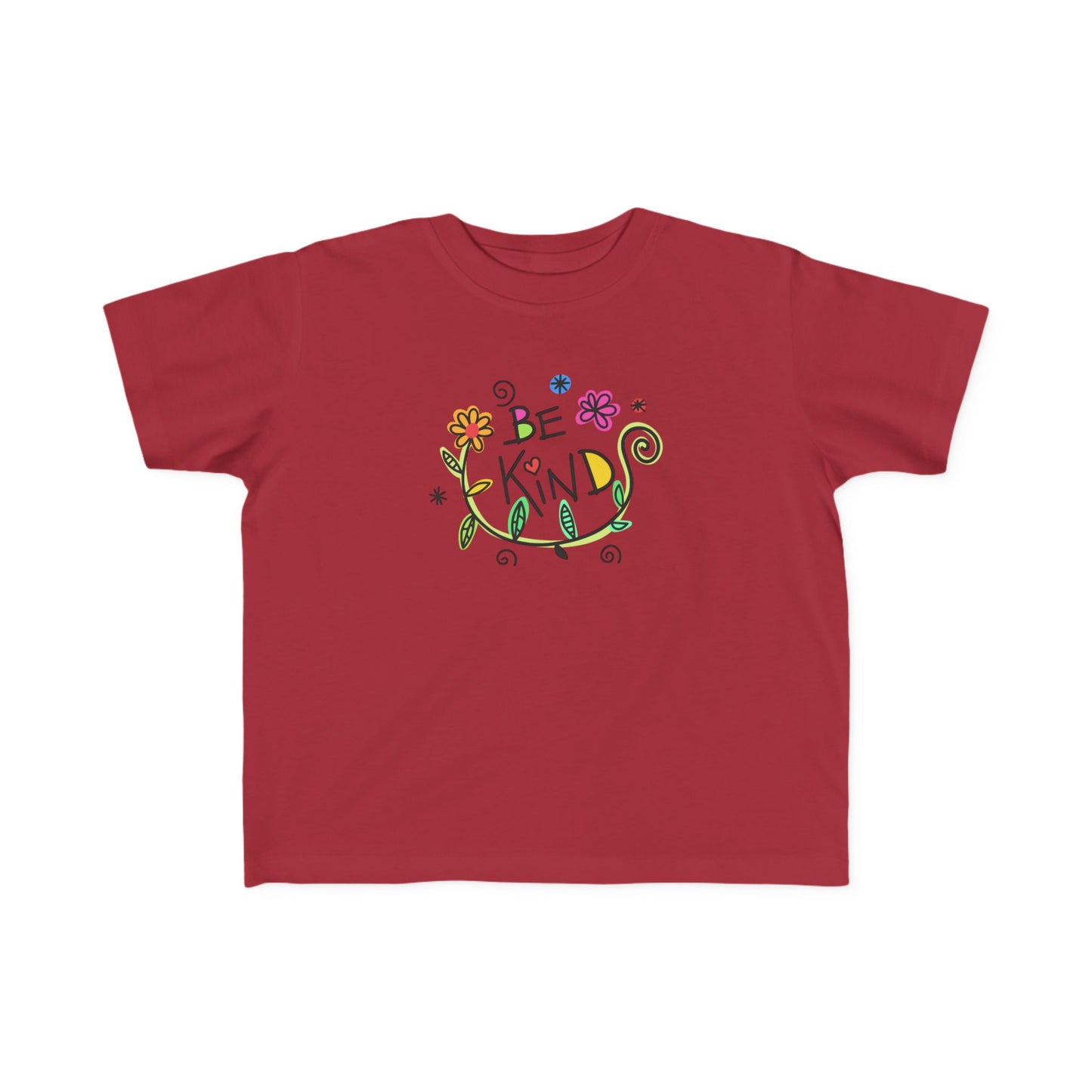 Whimsical Toddler Tee - 'Be Kind' Design, Cute Kids' Shirt, Floral Graphic Tee, Toddler Gift, Inspirational Apparel