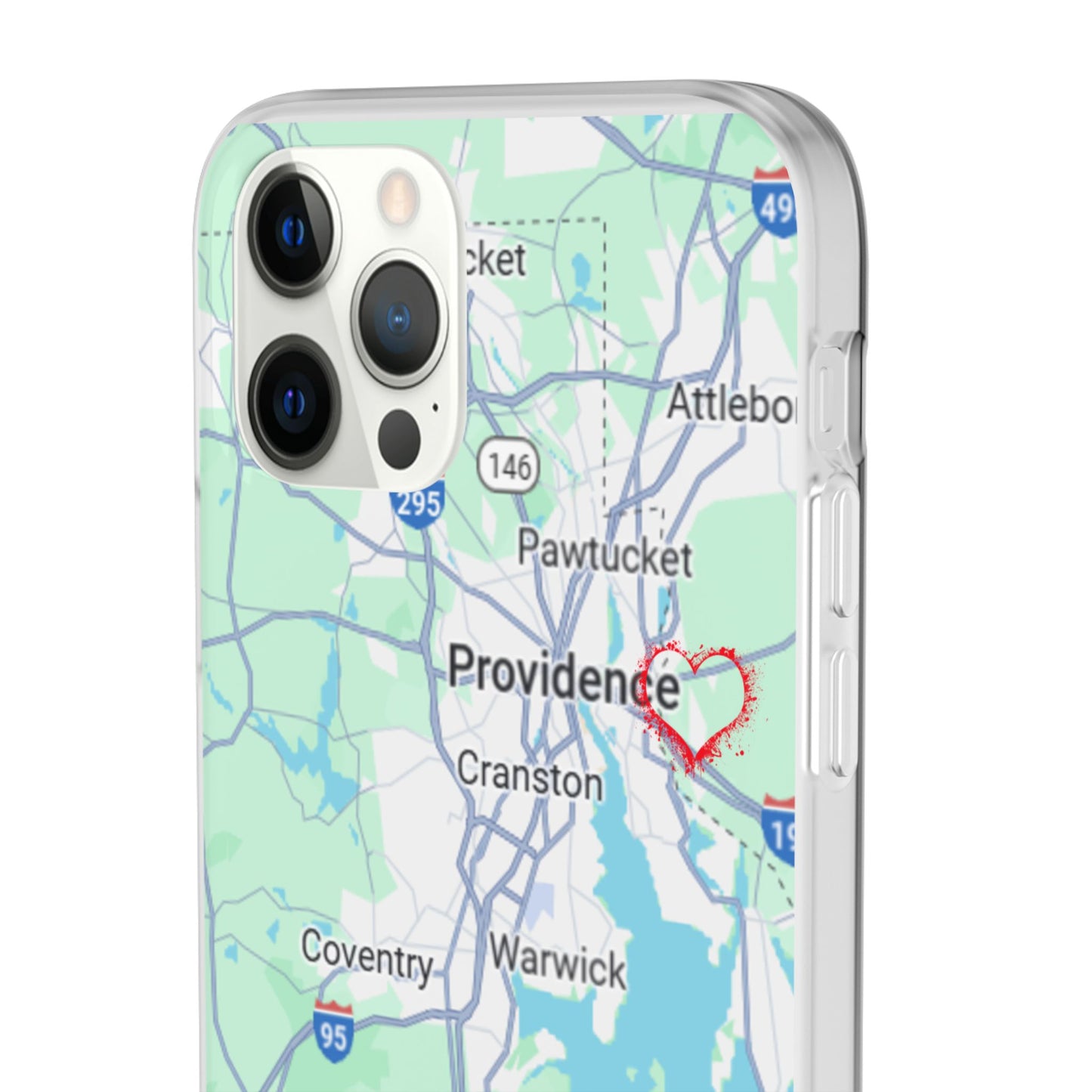 Providence Heart Map Phone Case - Custom Flexible Smartphone Protector, Gift for Her, Map Lover's Accessory, Personalized Case, Travel [...]