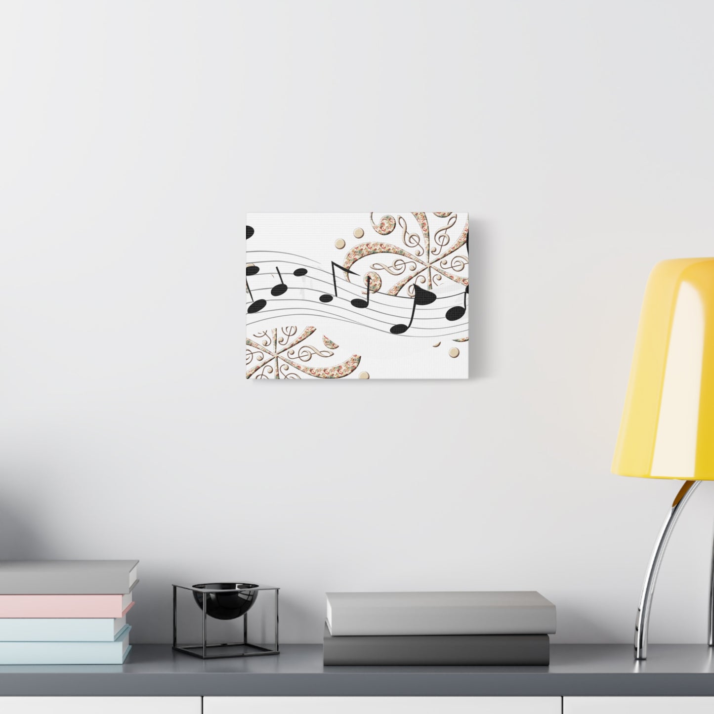 Musical Note Canvas Art, Floral Decor for Home, Music Lover Gift, Wall Art for Musicians, Unique Gift Idea