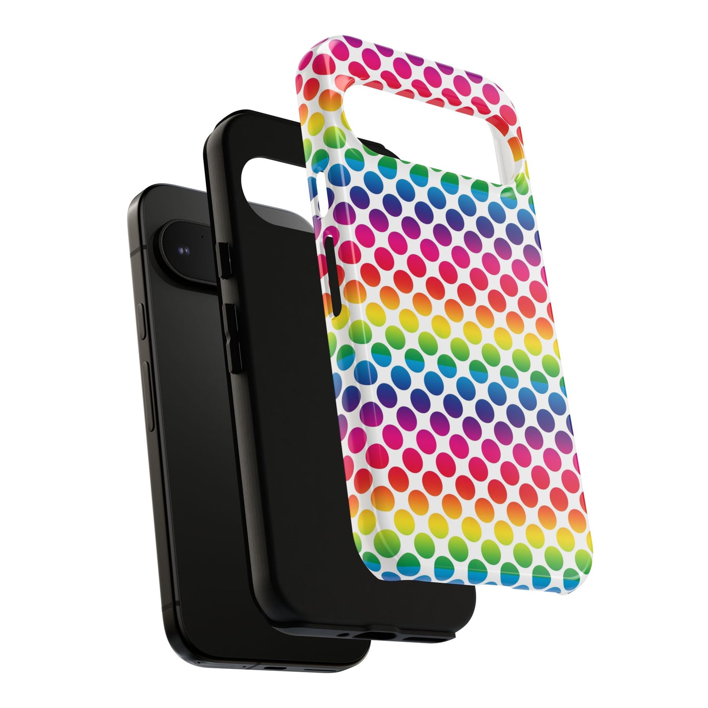 Rainbow Dot Phone Case, Colorful Phone Cover, Fun Phone Accessory, Gift for Friends, Trendy Mobile Case