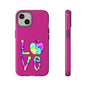 Colorful Love Phone Case, Tough Cases for iPhone, Cute Phone Accessory, Gift for Her, Summer Vibe Phone Cover