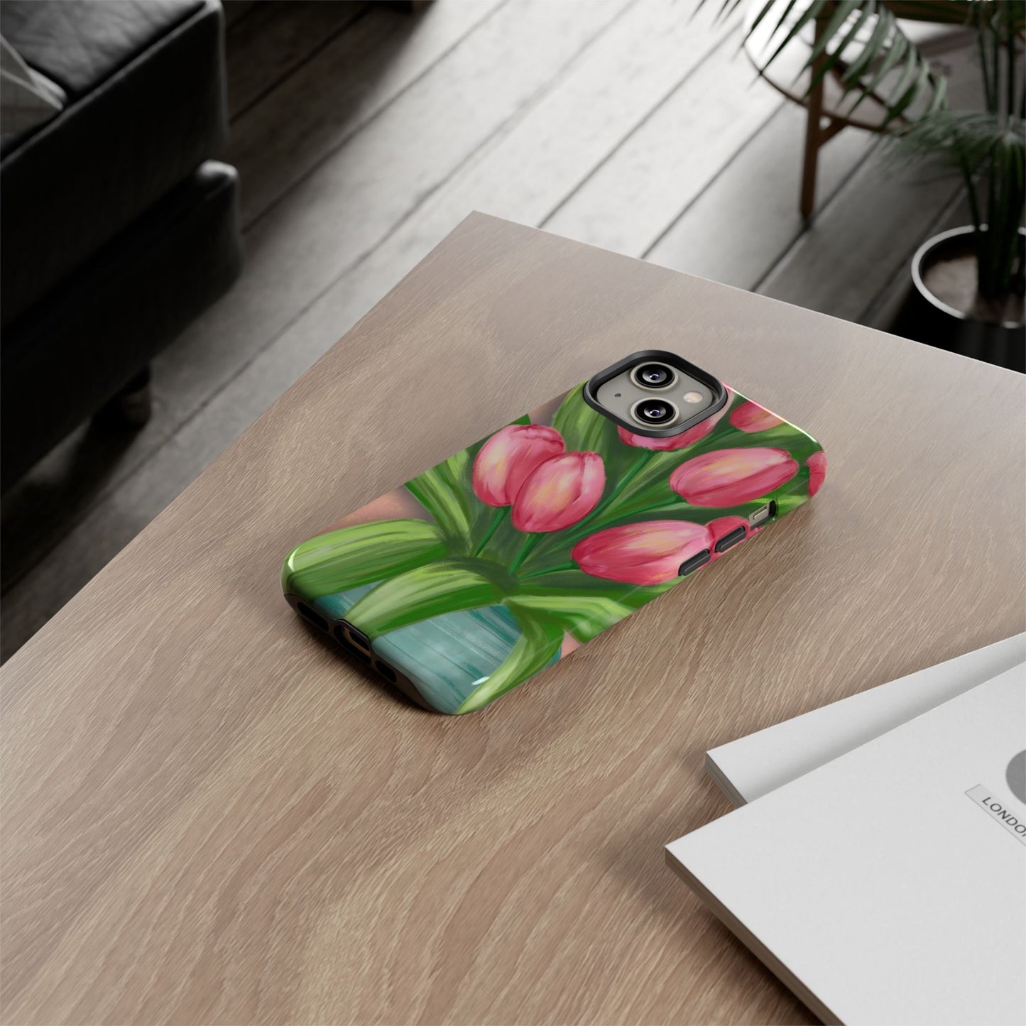 Floral Phone Case with Vibrant Tulips - Tough Cases for Garden Lovers, Spring Gifts, Nature Enthusiasts, Unique Gadget Accessories, [...]