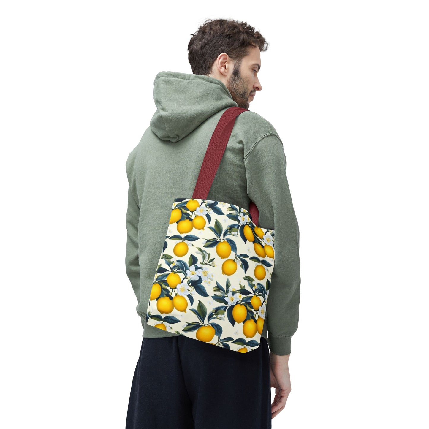 Lemon Blossom All-Over Print Tote Bag — Citrus Floral Market Bag