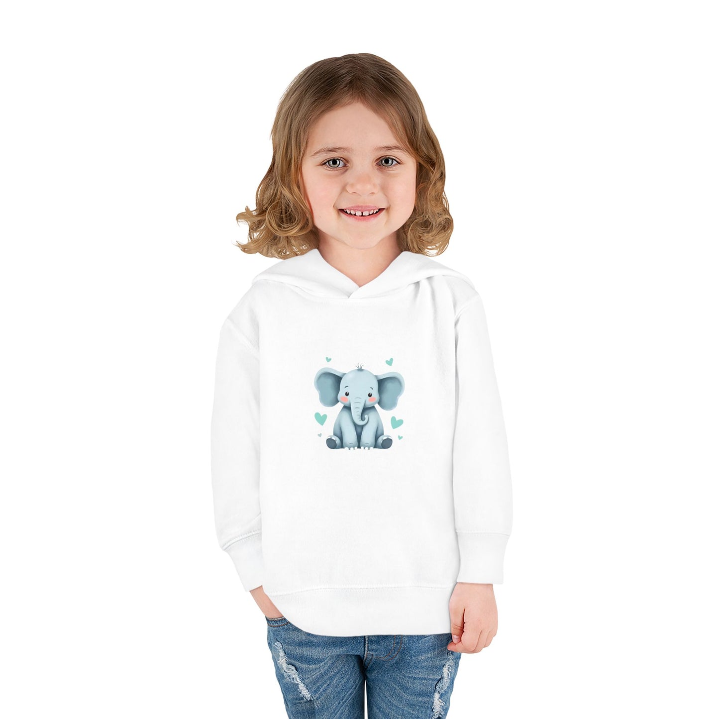 Adorable Elephant Toddler Fleece Hoodie, Kids Pullover, Baby Shower Gift, Birthday Present, Cute Animal Apparel, Cozy Toddler Wear