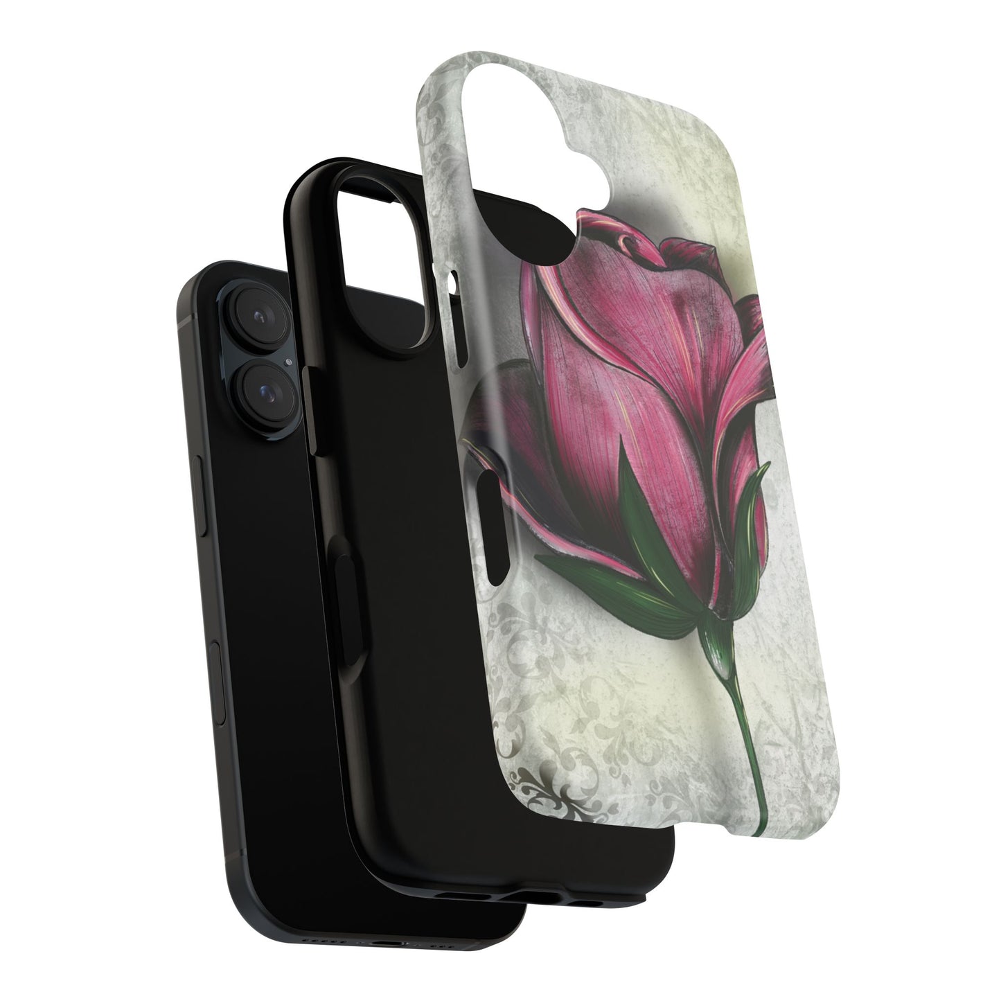 Rose Phone Case – Tough Cases, Floral Phone Cover, Gift for Her, Minimalist Design, Nature Lover's Accessory, Birthday Gift Idea