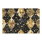 Elegant Area Rug with Gold and Black Pattern