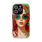 Vibrant Phone Case with Retro Greenery Design, Trendy Case for Casual Look, Gift for Her, Summer Vibes, Unique Phone Accessory