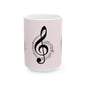 Musical Treble Clef Ceramic Mug — Sheet Music Coffee Cup (11oz & 15oz)