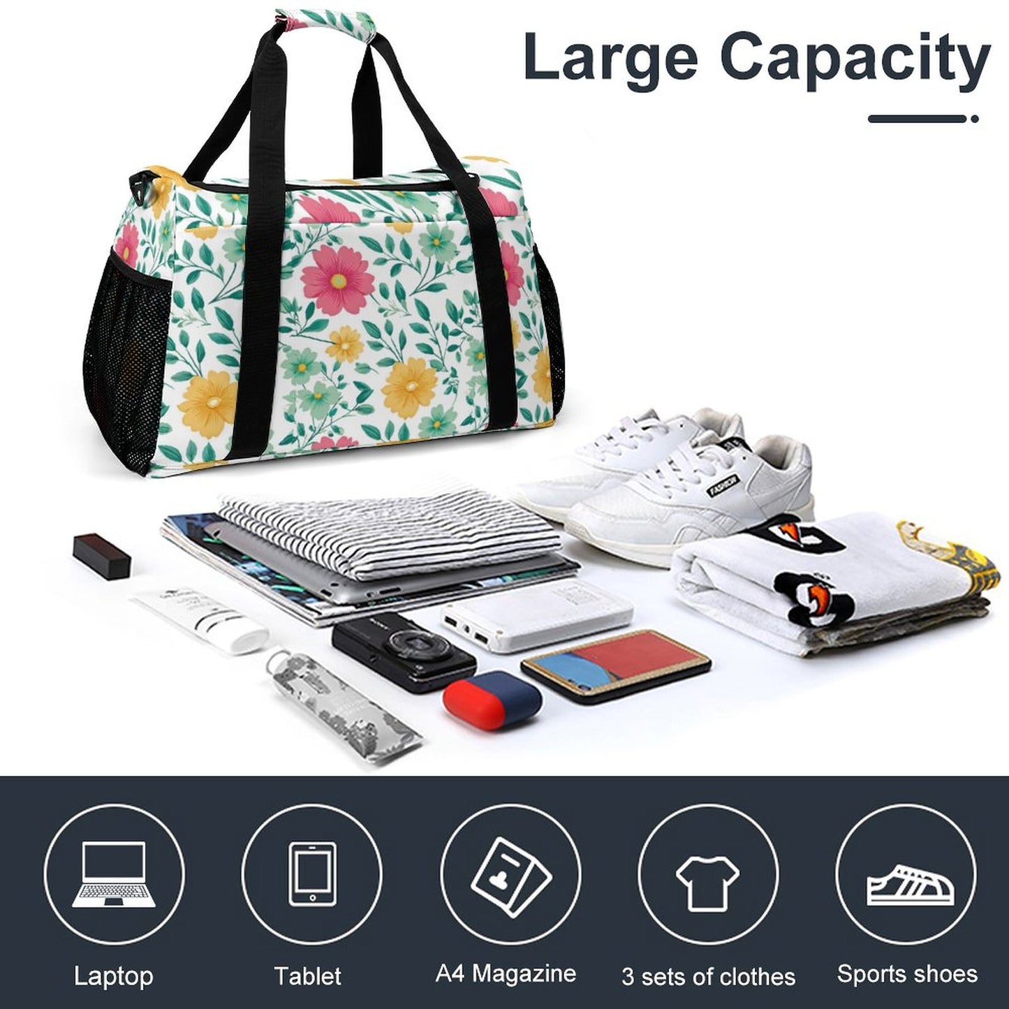 Travel Duffel Bag - Floral
