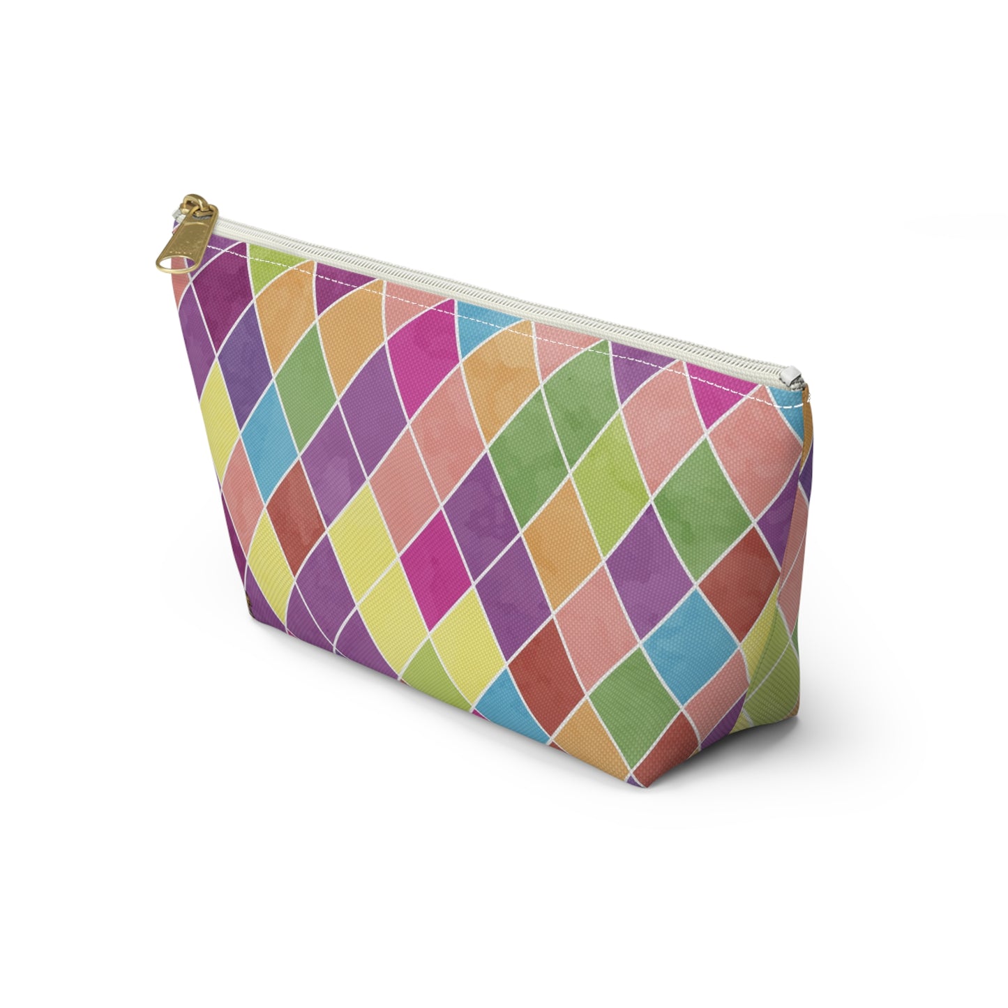 Vibrant Geometric Accessory Pouch, Colorful Makeup Bag, Travel Organizer, Gift for Artists, Pencil Case