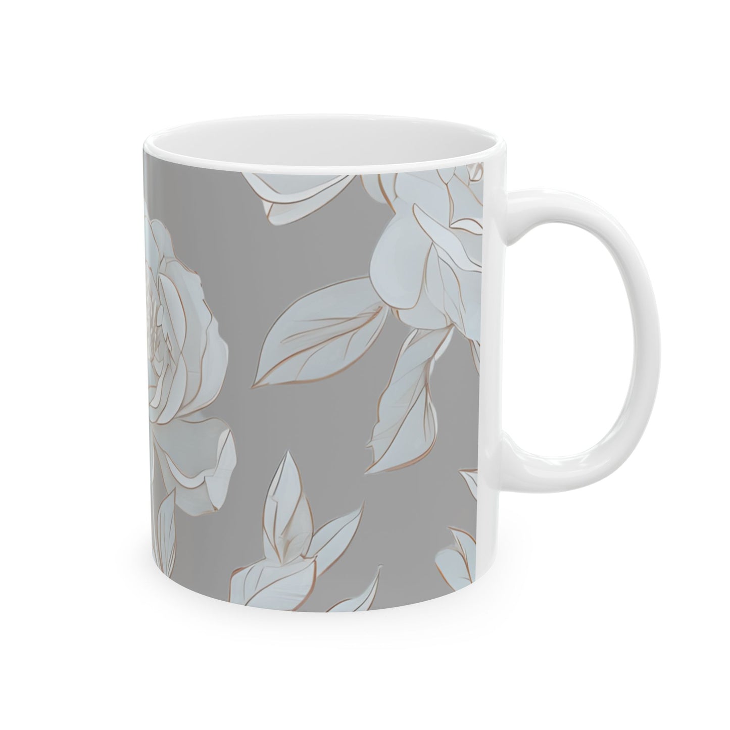 Floral Ceramic Mug - Elegant Coffee Cup, Tea Lover Gift, Home Decor, Mother's Day Mug, Boho Style Drinking Vessel